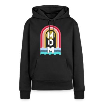 Retro Rainbow With Colorful Sea Mom - Women’s Premium Organic Hoodie - black - Front - Julia (174cm)