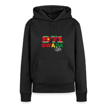 Gwada Style Guadelooupe - Sweat à capuche Premium bio Femme - noir - Devant - Julia (174cm)