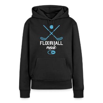 Floorball Mode Unihockey Floor Ball - Sweat à capuche Premium bio Femme - noir - Devant - Julia (174cm)