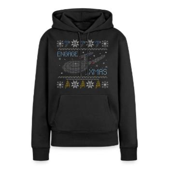 Star Trek Discovery Ugly X-Mas Engage - Frauen Premium Bio Hoodie - Schwarz - Vorne - Julia (174cm)