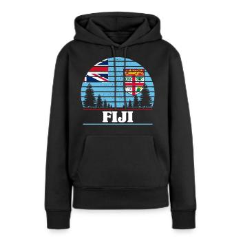 Fidji - Sweat à capuche Premium bio Femme - noir - Devant - Julia (174cm)