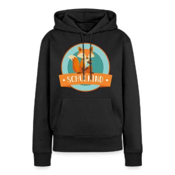 Schulkind - schlauer Fuchs - Schulbeginn - Frauen Premium Bio Hoodie - Schwarz - Vorne - Julia (174cm)