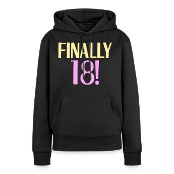 18. Geburtstag - Frauen Premium Bio Hoodie - Schwarz - Vorne - Julia (174cm)