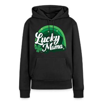 Cadeau de la Saint-Patrick Shamrock Femmes irlandaises - Sweat à capuche Premium bio Femme - noir - Devant - Julia (174cm)