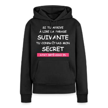 je vais être tata - Sweat à capuche Premium bio Femme - noir - Devant - Julia (174cm)