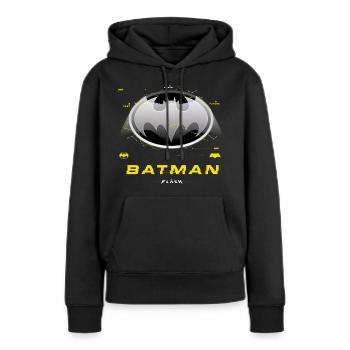 The Flash Logo Batman Classique En Gris - Sweat à capuche Premium bio Femme - noir - Devant - Julia (174cm)