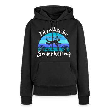 Je préfère faire du snorkeling - Beach Lover - Sweat à capuche Premium bio Femme - noir - Devant - Julia (174cm)
