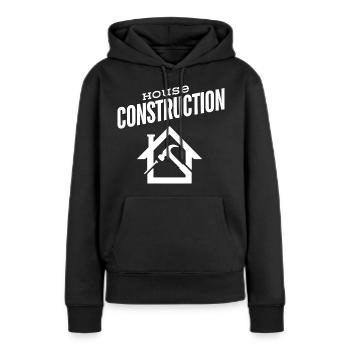 Construction de maison / Équipe Hausbau - Sweat à capuche Premium bio Femme - noir - Devant - Julia (174cm)