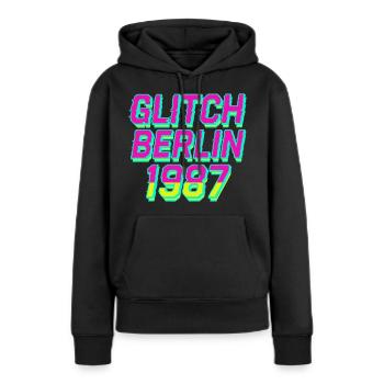 Glitch Berlin 1987 - Frauen Premium Bio Hoodie - Schwarz - Vorne - Julia (174cm)