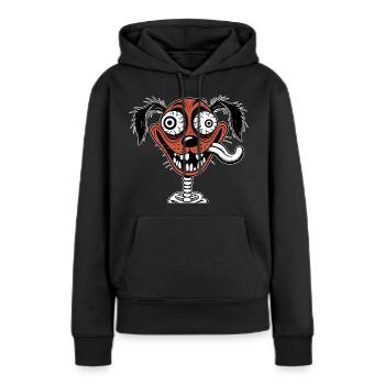 Chien idiot - Sweat à capuche Premium bio Femme - noir - Devant - Julia (174cm)