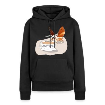Mottee Motte Chemise Design Motif Cadeau - Sweat à capuche Premium bio Femme - noir - Devant - Julia (174cm)