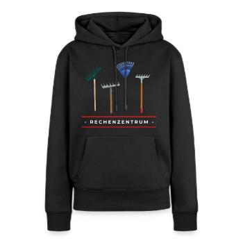 Rechenzentrum - Zentrum der Rechen. Nerd. Lustig. - Frauen Premium Bio Hoodie - Schwarz - Vorne - Julia (174cm)