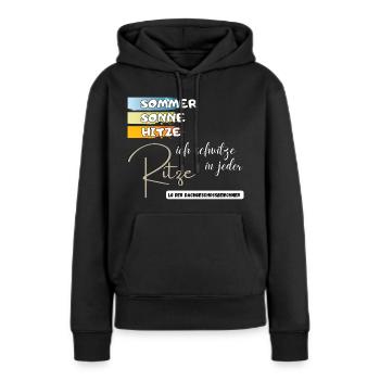 Sommer Sonne Hitze ich schwitze in jeder Ritze fun - Frauen Premium Bio Hoodie - Schwarz - Vorne - Julia (174cm)
