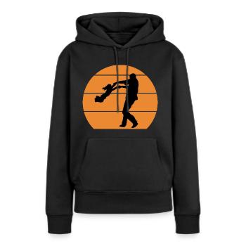 Père et fille - Sweat à capuche Premium bio Femme - noir - Devant - Julia (174cm)