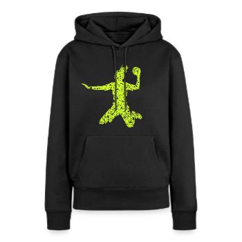 Echte Mädchen spielen Handball - Frauen Premium Bio Hoodie - Schwarz - Vorne - Julia (174cm)