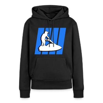jet ski - Sweat à capuche Premium bio Femme - noir - Devant - Julia (174cm)