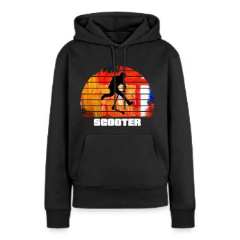 Roller - Frauen Premium Bio Hoodie - Schwarz - Vorne - Julia (174cm)