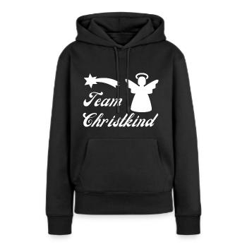 Team Christkind - Frauen Premium Bio Hoodie - Schwarz - Vorne - Julia (174cm)