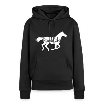 Pferd Pferdeliebe - Frauen Premium Bio Hoodie - Schwarz - Vorne - Julia (174cm)