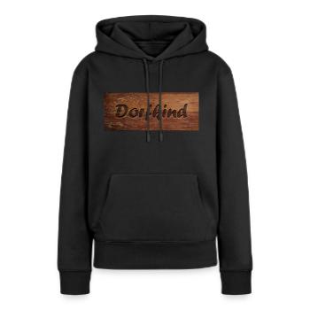 enfant du village - Sweat à capuche Premium bio Femme - noir - Devant - Julia (174cm)