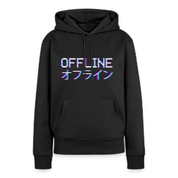 Vaporwave Aesthetic Offline - Sweat à capuche Premium bio Femme - noir - Devant - Julia (174cm)