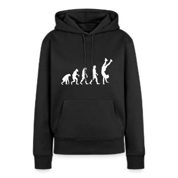 Evolution du poirier de gymnastique - Sweat à capuche Premium bio Femme - noir - Devant - Julia (174cm)