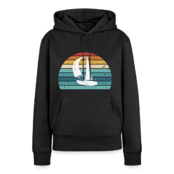 Voile - Sweat à capuche Premium bio Femme - noir - Devant - Julia (174cm)