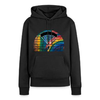parachute - Sweat à capuche Premium bio Femme - noir - Devant - Julia (174cm)