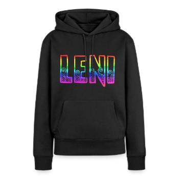 leni rs regenbogen - Frauen Premium Bio Hoodie - Schwarz - Vorne - Julia (174cm)