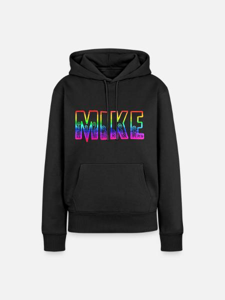 mike rs regenbogen - Frauen Premium Bio Hoodie - Schwarz