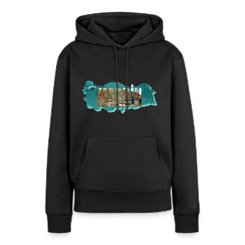 mardin panorama - Sweat à capuche Premium bio Femme - noir - Devant - Julia (174cm)