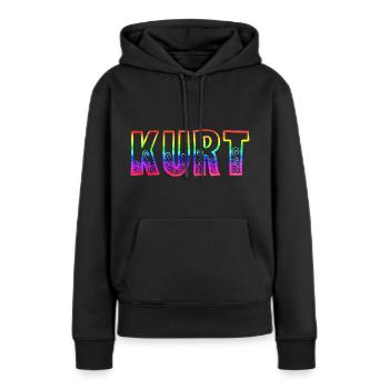 kurt rs arc-en-ciel - Sweat à capuche Premium bio Femme - noir - Devant - Julia (174cm)