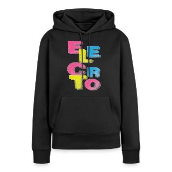 Electro - Sweat à capuche Premium bio Femme - noir - Devant - Julia (174cm)