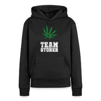 Team Stoner vintage blanc - Sweat à capuche Premium bio Femme - noir - Devant - Julia (174cm)