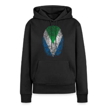 Fingerabdruck Vegan Veganer Fingerprint Geschenk - Frauen Premium Bio Hoodie - Schwarz - Vorne - Julia (174cm)