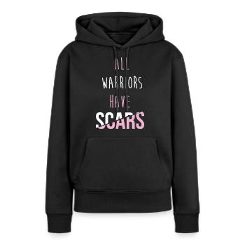 Brustkrebs-Schleife - Frauen Premium Bio Hoodie - Schwarz - Vorne - Julia (174cm)