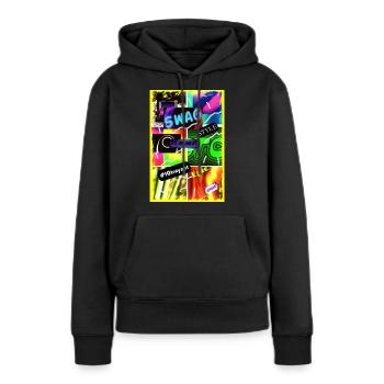 SWAG 4000 - Sweat à capuche Premium bio Femme - noir - Devant - Julia (174cm)