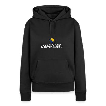 Bosnien und Herzegowina - Frauen Premium Bio Hoodie - Schwarz - Vorne - Julia (174cm)