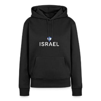 Israël - Sweat à capuche Premium bio Femme - noir - Devant - Julia (174cm)