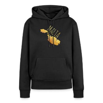 malta - Frauen Premium Bio Hoodie - Schwarz - Vorne - Julia (174cm)