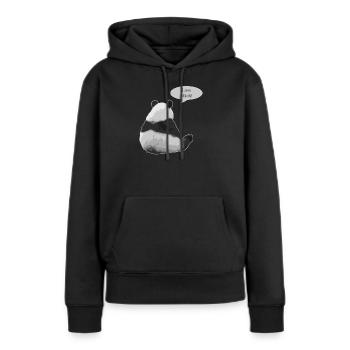 Lass Mich Panda Süß Lustig Damen Shirt - Frauen Premium Bio Hoodie - Schwarz - Vorne - Julia (174cm)