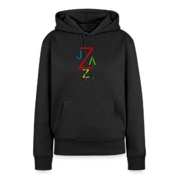 jazz - Sweat à capuche Premium bio Femme - noir - Devant - Julia (174cm)