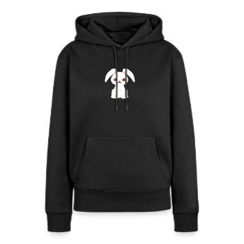 Lapin Lapin Lapin Lapin Lapin - Sweat à capuche Premium bio Femme - noir - Devant - Julia (174cm)