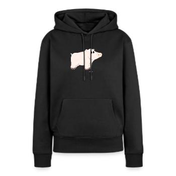 Cochon / Cochon - Sweat à capuche Premium bio Femme - noir - Devant - Julia (174cm)