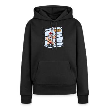 Süßer Weihnachtsmann Nordpol Weihnachten Xmas - Frauen Premium Bio Hoodie - Schwarz - Vorne - Julia (174cm)