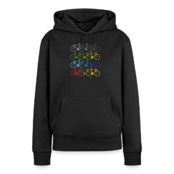 sommer fahrrad t-shirt sport - Frauen Premium Bio Hoodie - Schwarz - Vorne - Julia (174cm)