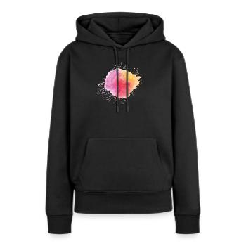Aquarelle - Sweat à capuche Premium bio Femme - noir - Devant - Julia (174cm)