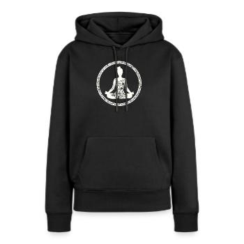 Joga - Frauen Premium Bio Hoodie - Schwarz - Vorne - Julia (174cm)