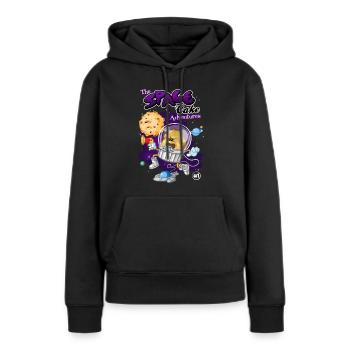 Space cake - Sweat à capuche Premium bio Femme - noir - Devant - Julia (174cm)