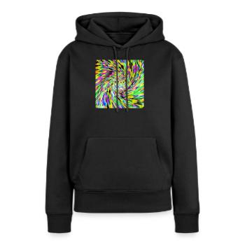 Vortex psychédélique - Sweat à capuche Premium bio Femme - noir - Devant - Julia (174cm)